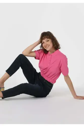 Mom Fit Yüksek Bel Daralan Paça Kadın Koyu İndigo Jean Pantolon - 1