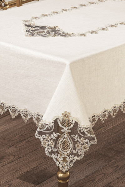 Marina Linen French Lace Tablecloth - 4