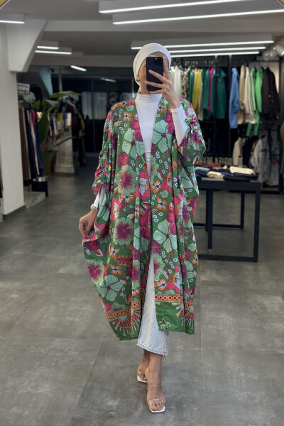 Marina Yarasa Kol Kimono YEŞİL - 2