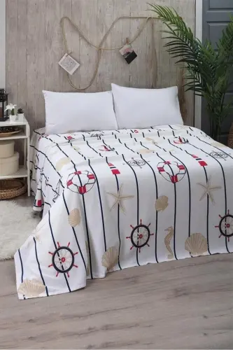 Marine Çift Kişilik Pike Yatak Örtüsü 200 x 230 - Beyaz - 1