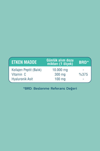 Marine Collagen Baliq Kollageni Gialuronik Kislota & Vitamin C - 28 Kunlik Kollagen - 6