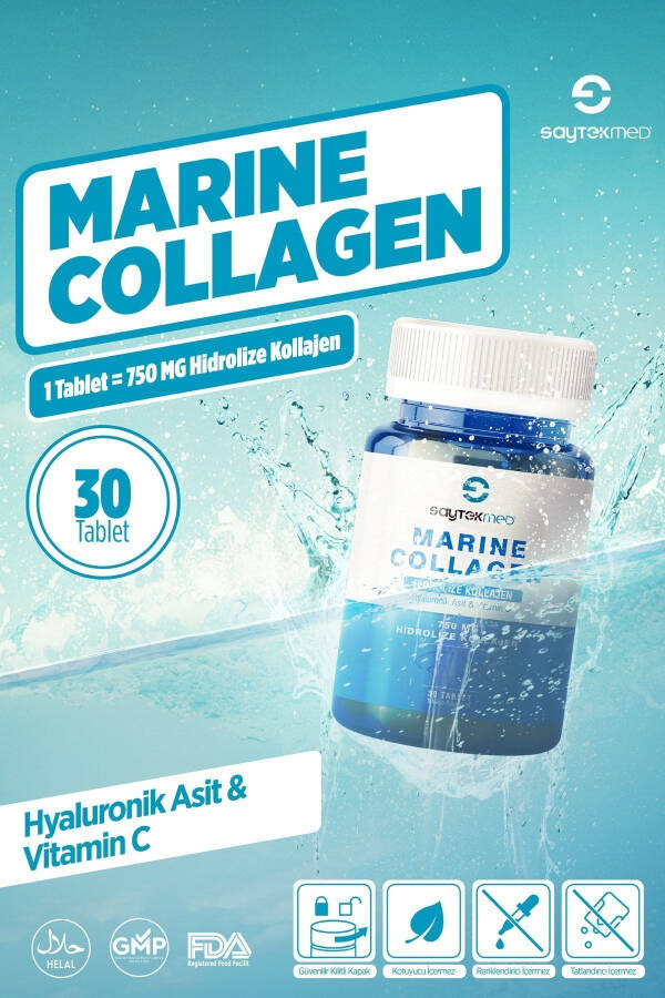 Marine Collagen, Hydrolyzed Collagen, Hyaluronic Acid and Vitamin C Supplement - 1