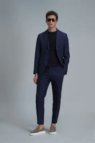 Mario Smart Erkaklar uchun Chino Shimlar Tailored Fit Ko'k - 3