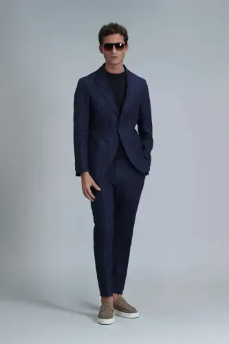 Mario Smart Men's Chino Pants Tailored Fit Navy - 5