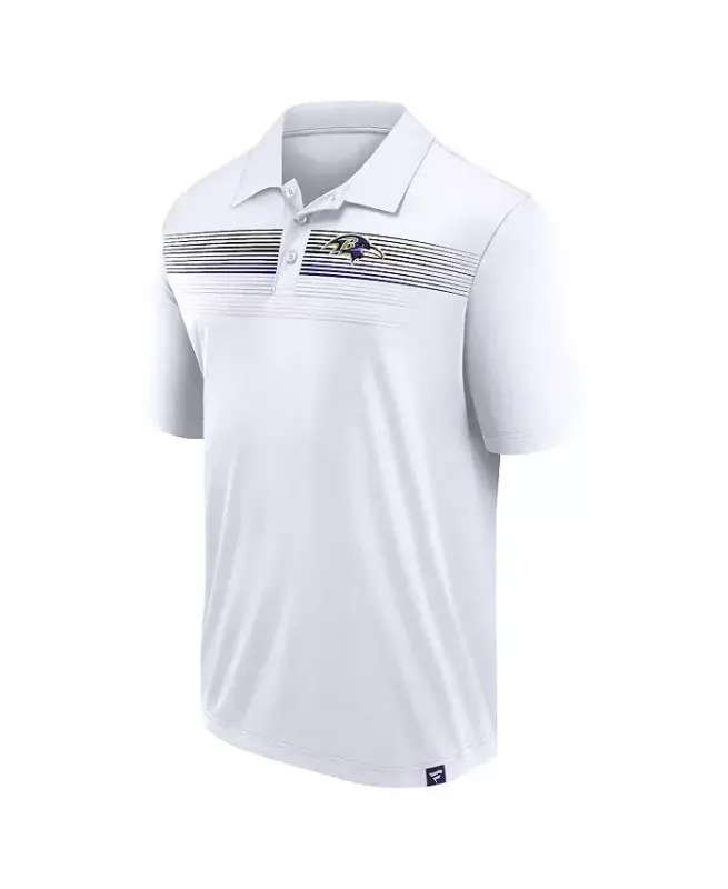 Branded Men's White Baltimore Ravens Victory For Us Interlock Polo - Wht/dk Pur - 3