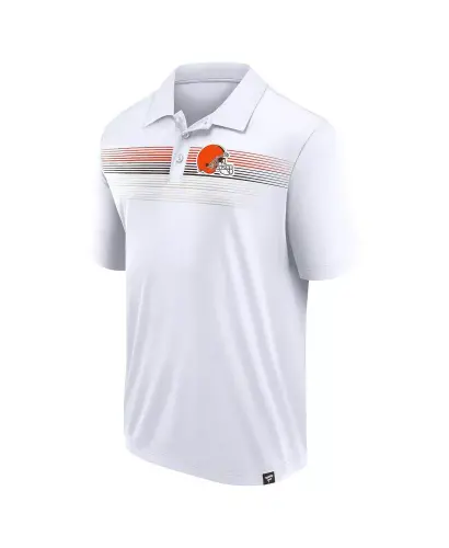 Branded Men's White Cleveland Browns Victory For Us Interlock Polo-W/clas Brn - 3