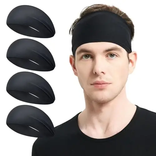 MARKEEP Erkaklar Uchun Yugurish Boshi Tasmalar (4 yoki 6 ta Paket, Erkaklar Uchun Cho'ziluvchan Boshi Tasmasi, Futbol, Velosiped, Basketbol, Yoga, Fitness Mashg'ulotlari Unisex Tez Quruvchi Ter Bandasi - 6