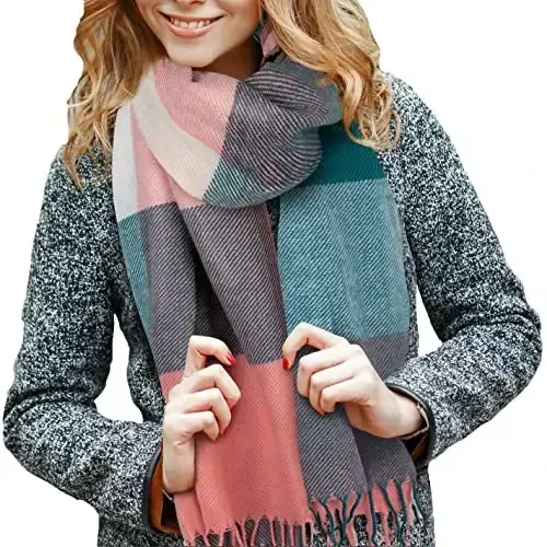 Market & Layne CasModazoneere Feel Winter Scarf - Sovuq ob-havo uchun iliq uzun katta o'lchamli ayollar sharfi - 1