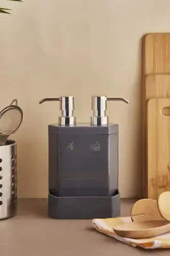 Marlon Lecce White 2 ta süngilik idishli oshxona suyuq sovun idishi - GRİ - 1