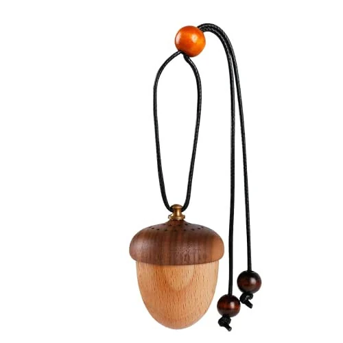 Maromalife Essential Oil Car Diffuser, Wooden Acorn Decor Cute Car Diffuser Air Freshener, Hanging Aromatherapy Diffuser Perfume Car Decoration, Gift for Women/Men, Christmas, Birthday - Maromalife