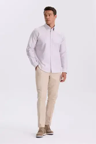 Maroon 100% Cotton Button Down Collar Comfort Fit Shirt - Modazone (1)