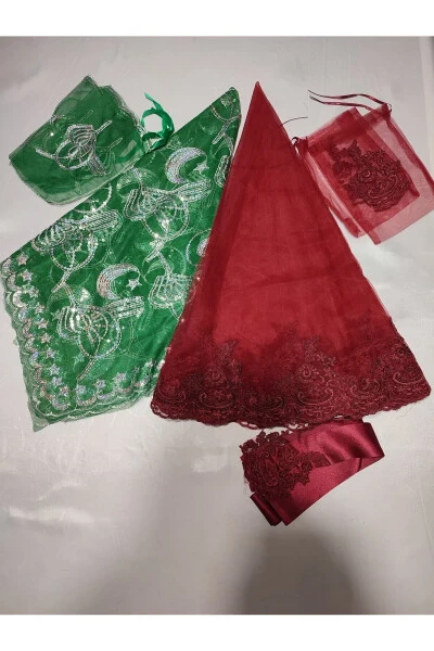 Burgundy Lace Bride and Tuğra Groom Henna Cover Hand - 57