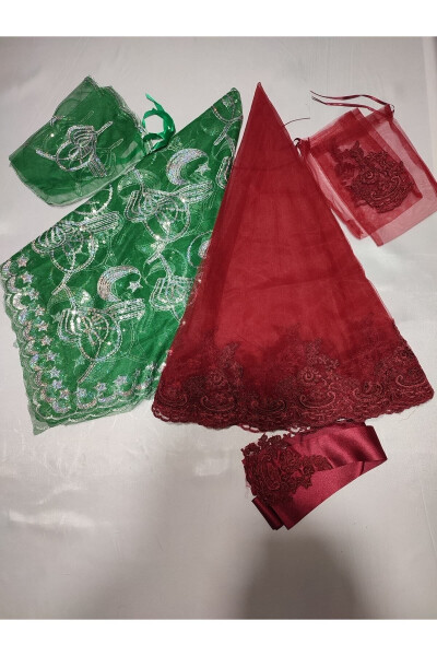 Burgundy Lace Bride and Tuğra Groom Henna Cover Hand - 65