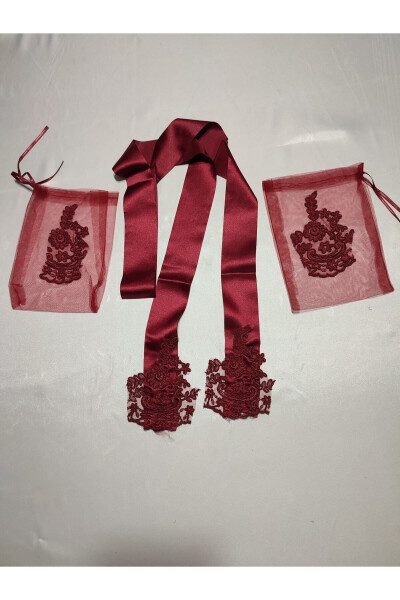 Burgundy Lace Bride and Tuğra Groom Henna Cover Hand - 40