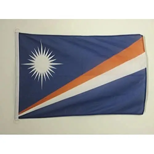 Marshall Islands NAUTICAL Flag 18'' x 12'' - Marshallese flags 30 x 45 cm. - Banner 12x18 in for boat - AZ FLAG - AZ FLAG