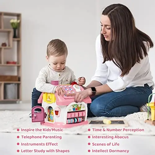 Marstone Toddler Toys for 1 Year Old Girl Gifts: First 1st Birthday Gifts for Girls and Boys, 8-in-1 Musical Learning House Baby Toys 6-12 12-18 Months, Educational Toddler for Ages 0-2 - 2