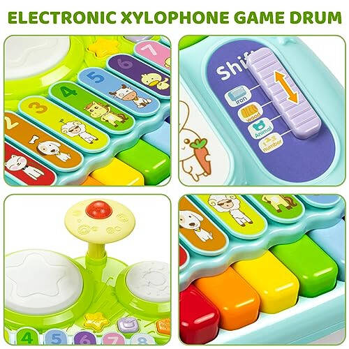 Marstone Musical Toys for Toddlers 1-3, Baby Piano Keyboard for 1 Year Old Girls Boys Toys, Xylophone Toddlers Drum Set Music Toys with Lights, Early Educational Learning Toy Gifts - 4