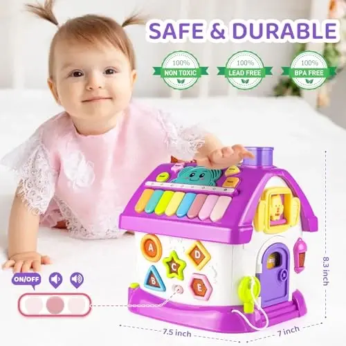 Marstone Toddler Toys for 1 Year Old Girl Gifts: 8 in 1 Multi-Functional Learning Baby Musical House for 1 2 3 Yr Old Girl and Boy Birthday Gifts, Educational Baby Toys 6-12, 12-18 Months - 5