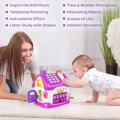 Marstone Toddler Toys for 1 Year Old Girl Gifts: 8 in 1 Multi-Functional Learning Baby Musical House for 1 2 3 Yr Old Girl and Boy Birthday Gifts, Educational Baby Toys 6-12, 12-18 Months - 6