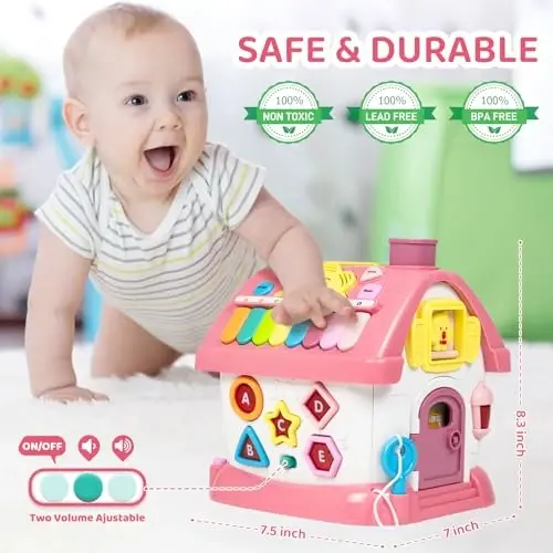 Marstone Toys for 1+ Year Old Girl Gifts, First birthday Gifts for Girls, 8-in-1 Montessori Toddler Toys House with Learning and Playing, Christmas and Birthday Gifts for kids Aged 1-2 - 3