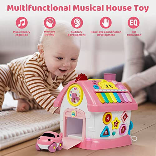 Marstone Toys for 1+ Year Old Girl Gifts, First birthday Gifts for Girls, 8-in-1 Montessori Toddler Toys House with Learning and Playing, Christmas and Birthday Gifts for kids Aged 1-2 - 8