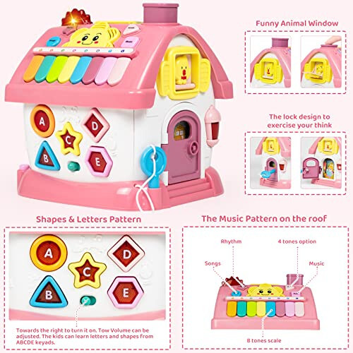 Marstone Toys for 1+ Year Old Girl Gifts, First birthday Gifts for Girls, 8-in-1 Montessori Toddler Toys House with Learning and Playing, Christmas and Birthday Gifts for kids Aged 1-2 - 10