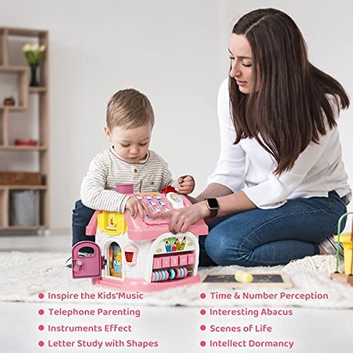 Marstone Toys for 1+ Year Old Girl Gifts, First birthday Gifts for Girls, 8-in-1 Montessori Toddler Toys House with Learning and Playing, Christmas and Birthday Gifts for kids Aged 1-2 - 11