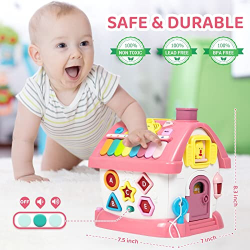 Marstone Toys for 1+ Year Old Girl Gifts, First birthday Gifts for Girls, 8-in-1 Montessori Toddler Toys House with Learning and Playing, Christmas and Birthday Gifts for kids Aged 1-2 - 12