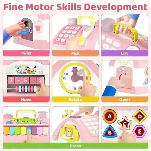 Marstone Toys for 1+ Year Old Girl Gifts, First birthday Gifts for Girls, 8-in-1 Montessori Toddler Toys House with Learning and Playing, Christmas and Birthday Gifts for kids Aged 1-2 - 5