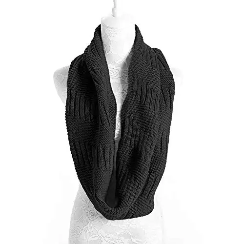 Marte&Joven Thick Warm Women Infinity Scarf White Fashion Knit Winter Circle Loop Scarves - Marte&Joven (1)