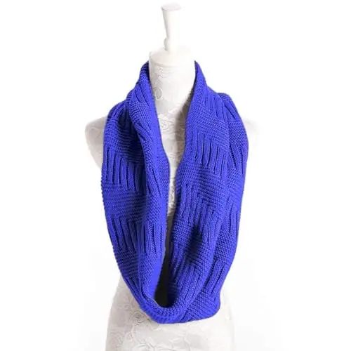 Marte&Joven Thick Warm Women Infinity Scarf White Fashion Knit Winter Circle Loop Scarves - 2