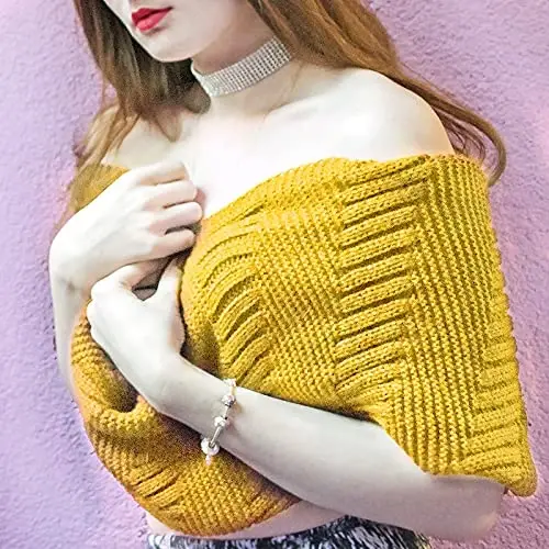 Marte&Joven Thick Warm Women Infinity Scarf White Fashion Knit Winter Circle Loop Scarves - 3