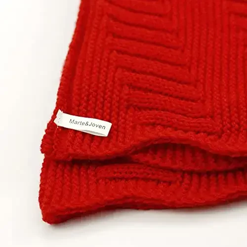 Marte&Joven Thick Warm Women Infinity Scarf White Fashion Knit Winter Circle Loop Scarves - 6