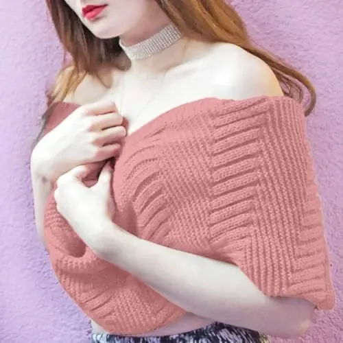 Marte&Joven Thick Warm Women Infinity Scarf White Fashion Knit Winter Circle Loop Scarves - 3