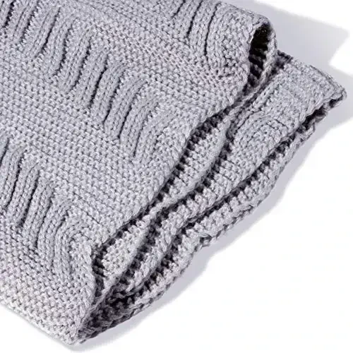 Marte&Joven Qalin, iliq ayollar uchun cheksiz sharf. Oq rangli moda trikotaj qishki doirasimon halqa sharflar. - 5