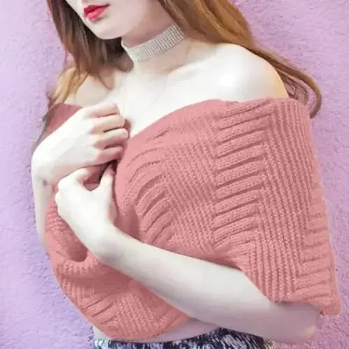 Marte&Joven Qalin Issiq Ayollar Cheksiz Sharf Oq Moda Trikotaj Qishki Doira Halqa Sharflar - 3