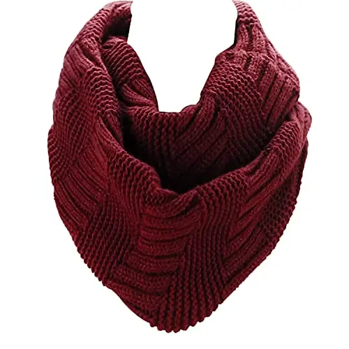 Marte&Joven Qalin Issiq Ayollar Cheksiz Sharf Oq Moda Trikotaj Qishki Doira Halqa Sharflar - MODAZONE