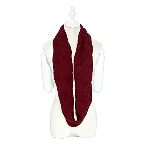 Marte&Joven Qalin Issiq Ayollar Cheksiz Sharf Oq Moda Trikotaj Qishki Doira Halqa Sharflar - MODAZONE (1)