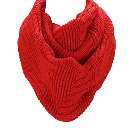 Marte&Joven Thick Warm Women Infinity Scarf White Fashion Knit Winter Circle Loop Scarves - Modazone