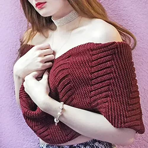 Marte&Joven Thick Warm Women Infinity Scarf White Fashion Knit Winter Circle Loop Scarves - 3