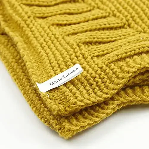 Marte&Joven Thick Warm Women Infinity Scarf White Fashion Knit Winter Circle Loop Scarves - 6