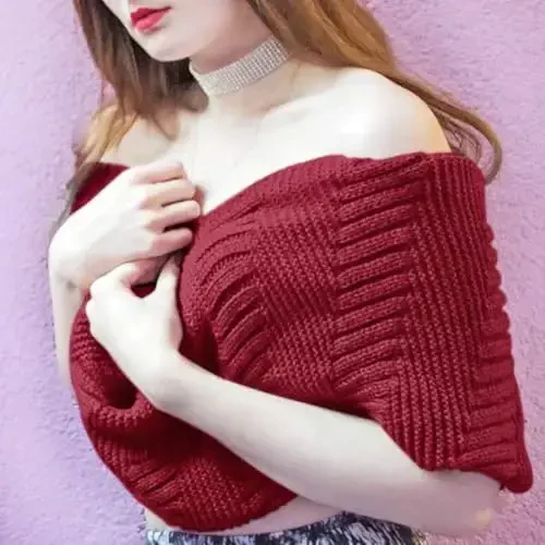 Marte&Joven Thick Warm Women Infinity Scarf White Fashion Knit Winter Circle Loop Scarves - 3