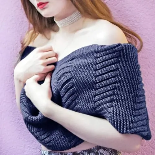 Marte&Joven Thick Warm Women Infinity Sharf Oq Fashion Trikotaj Qish Davra Halqa Sharflari - 3