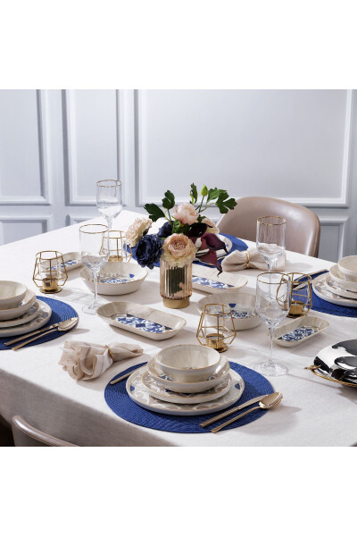 Martha Ceramic Dinner Set 38 Pieces - Blue - 1