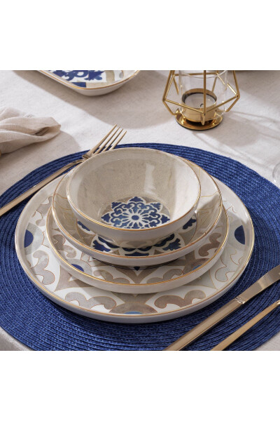 Martha Ceramic Dinner Set 38 Pieces - Blue - 2