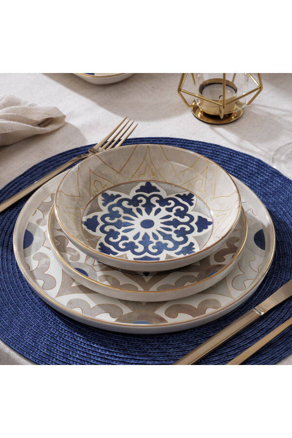 Martha Ceramic Dinner Set 38 Pieces - Blue - 3