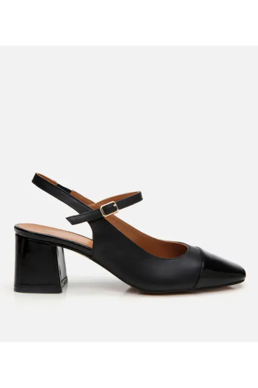 Mary Jane Genuine Leather Black Women's Chunky Heel - HOTIÇ
