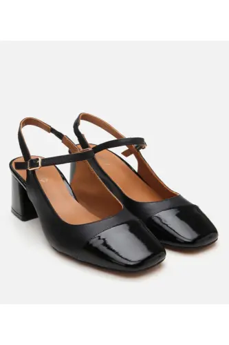 Mary Jane Genuine Leather Black Women's Chunky Heel - 2