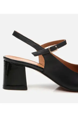 Mary Jane Genuine Leather Black Women's Chunky Heel - 3