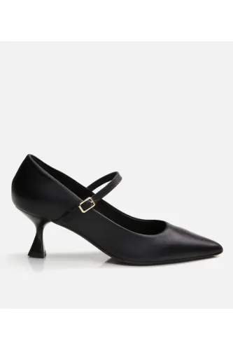 Mary Jane Genuine Leather Black Women's Chunky Heel - 1